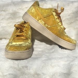 Nike Airforce 1s Yellow Velvet